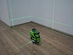 RGK PR-3G + штанга-упор - лазерный нивелир 3d с зеленым лучом