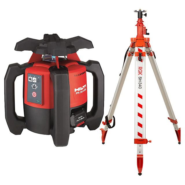 HILTI PR 30 HVS + штатив RGK SH-340 - ротационный лазерный нивелир