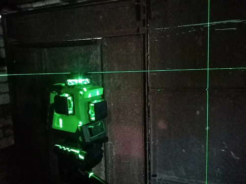 RGK PR-3G + штатив, приемник, рейка - лазерный нивелир 3d с зеленым лучом